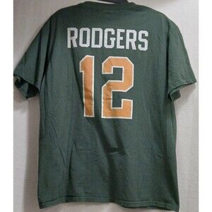 NFL Pro Line Green Bay Packers Aaron Rodgers #12 Green Men's Large T Shirt EUC